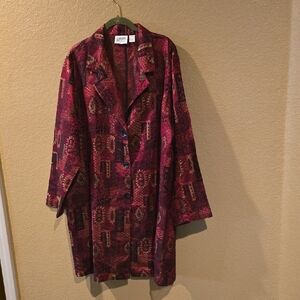 CHICOS DESIGN PATTERNED DUSTER/ BLAZER NWOT. BE8AUTIFUL!!